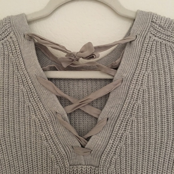 Banana Republic Ribbed Knit Sweater Grey Sweater - Picture 3 of 5